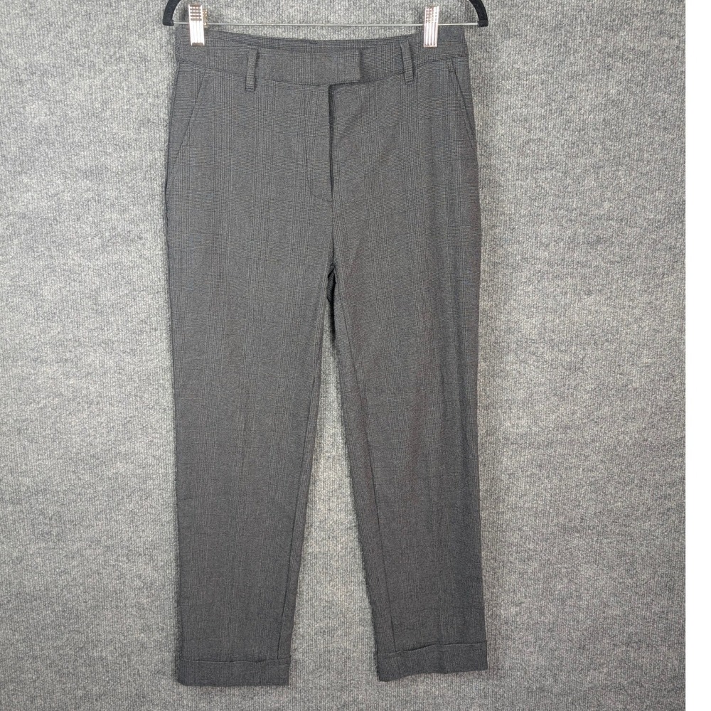G/FORE Grey Glen Plaid Golf Pants Womens Size 4 Straight Leg Cuffed Trousers